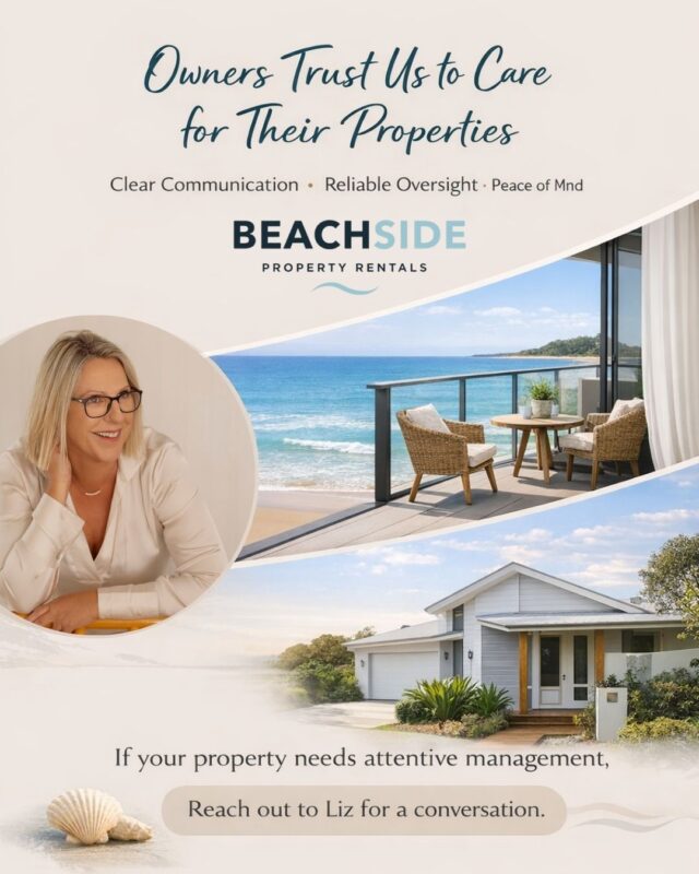 Owners Trust us to care for their properties.Clear communication, reliable oversight and peace of mind.If your property needs attentive management, reach out to us today for a conversationhttps://beachsidepr.com.au/#boutiquepropertymanagement #propertymanager #propertymanagement