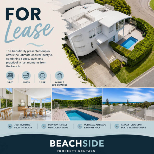 🌊 FOR LEASE - Coastal Living at Its Finest – Sunrise Beach 🏡If you've been dreaming of a home that offers space, style and an unbeatable beachside lifestyle, this stunning duplex could be exactly what you've been looking for.Just moments from the golden sands of Sunrise Beach, this beautifully presented home features:
✨ 3 spacious bedrooms
✨ 2 modern bathrooms
✨ Open-plan living filled with natural light
✨ Fully air-conditioned throughout
✨ Private pool & oversized alfresco entertaining area
✨ Rooftop terrace with breathtaking ocean views
✨ Secure storage for boats, trailers, jet skis & surf gearWhether you're entertaining friends by the pool, enjoying sunset drinks on the rooftop terrace, or taking a short stroll to the beach, every day here feels like a holiday.Conveniently located close to schools, shops, sporting facilities, Noosa Junction, Noosa National Park and iconic Hastings Street, this home truly offers the best of the Sunshine Coast lifestyle.📩 Get in touch with Liz today to arrange your inspection. Your next beachside chapter starts here! 🌴💙https://beachsidepr.com.au/our-properties/#sunrisebeachrental #sunrisebeach #noosarental #BeachsideProperty