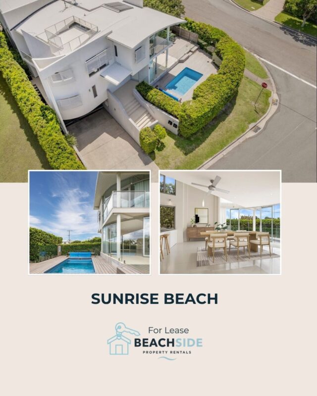 FOR LEASE - SUNRISE BEACH - This beautifully presented duplex offers the ultimate coastal lifestyle just moments from Sunrise Beach, combining space, style, and practicality with room for boats, trailers, jet skis, and surf gear. Featuring three spacious bedrooms, two modern bathrooms, full air conditioning, high ceilings, and light-filled open-plan living, the home flows seamlessly to an oversized alfresco entertaining area with a private pool. Upstairs, a stunning rooftop terrace captures breathtaking ocean views and cooling sea breezes, while additional features include a powder room and large secure storage area. Ideally located within walking distance to the beach and close to schools, shops, sporting facilities, Noosa Junction, Noosa National Park, and Hastings Street.https://beachsidepr.com.au/our-properties/#propertymanager #propertymanagement #rental #rentals #rentalproperty
